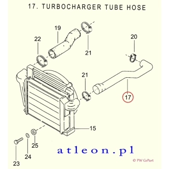 wąż przewód gumowy intercooler-turbina ATLEON 3.0 '99-'06
