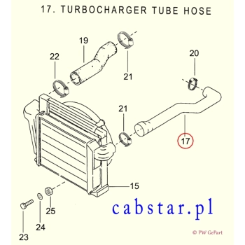 wąż przewód gumowy intercooler-turbina CABSTAR '98-